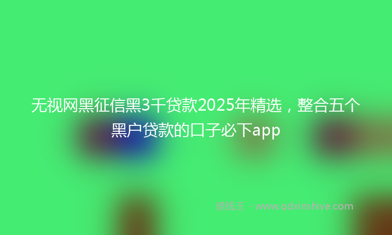 无视网黑征信黑3千贷款2025年精选，整合五个黑户贷款的口子必下app
