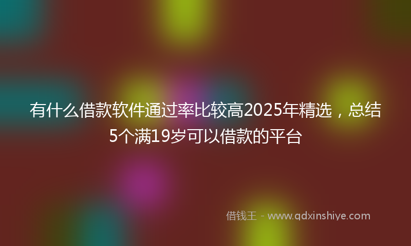 有什么借款软件通过率比较高2025年精选，总结5个满19岁可以借款的平台