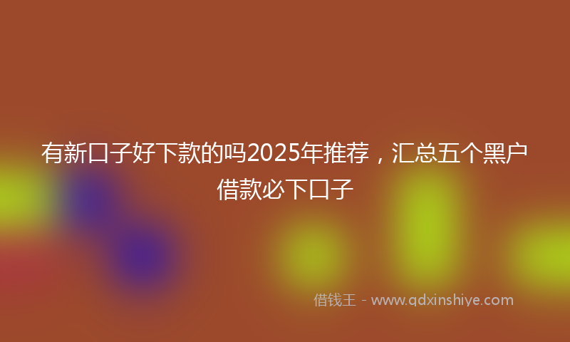 有新口子好下款的吗2025年推荐，汇总五个黑户借款必下口子