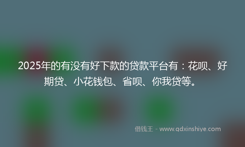 2025年的有没有好下款的贷款平台有：花呗、好期贷、小花钱包、省呗、你我贷等。
