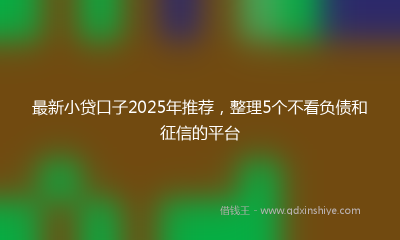 最新小贷口子2025年推荐，整理5个不看负债和征信的平台