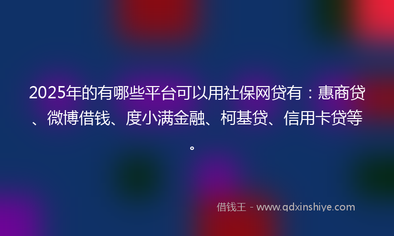 2025年的有哪些平台可以用社保网贷有：惠商贷、微博借钱、度小满金融、柯基贷、信用卡贷等。