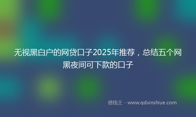 无视黑白户的网贷口子2025年推荐，总结五个网黑夜间可下款的口子