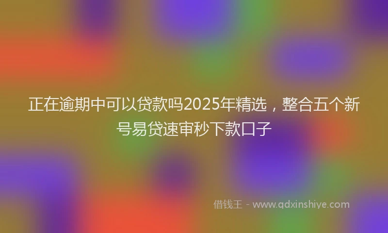 正在逾期中可以贷款吗2025年精选，整合五个新号易贷速审秒下款口子