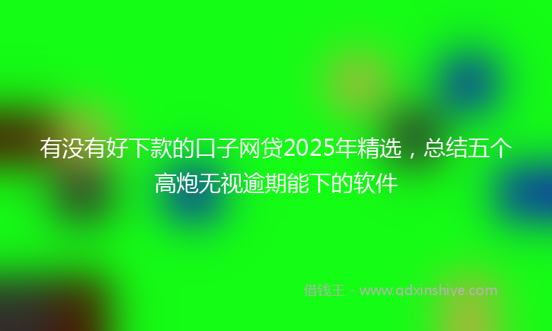 有没有好下款的口子网贷2025年精选，总结五个高炮无视逾期能下的软件