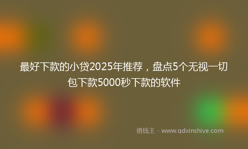 最好下款的小贷2025年推荐，盘点5个无视一切包下款5000秒下款的软件