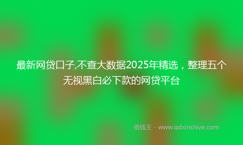 最新网贷口子,不查大数据2025年精选，整理五个无视黑白必下款的网贷平台