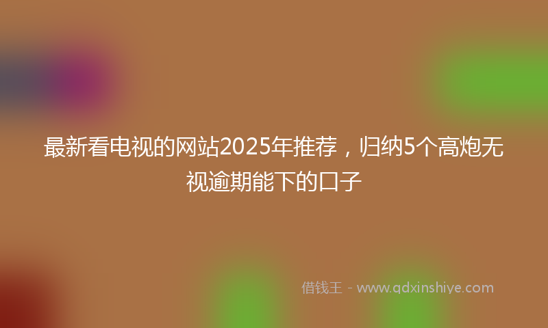 最新看电视的网站2025年推荐，归纳5个高炮无视逾期能下的口子