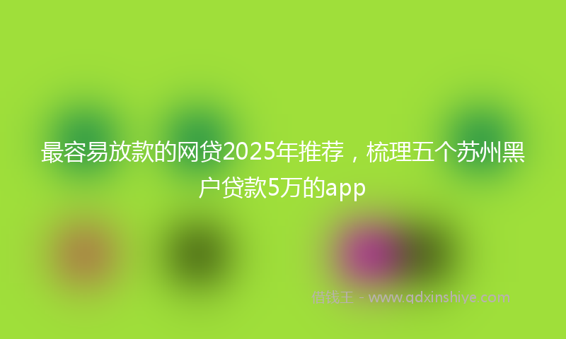 最容易放款的网贷2025年推荐，梳理五个苏州黑户贷款5万的app