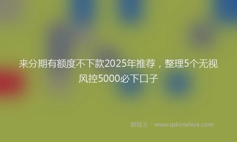 来分期有额度不下款2025年推荐，整理5个无视风控5000必下口子