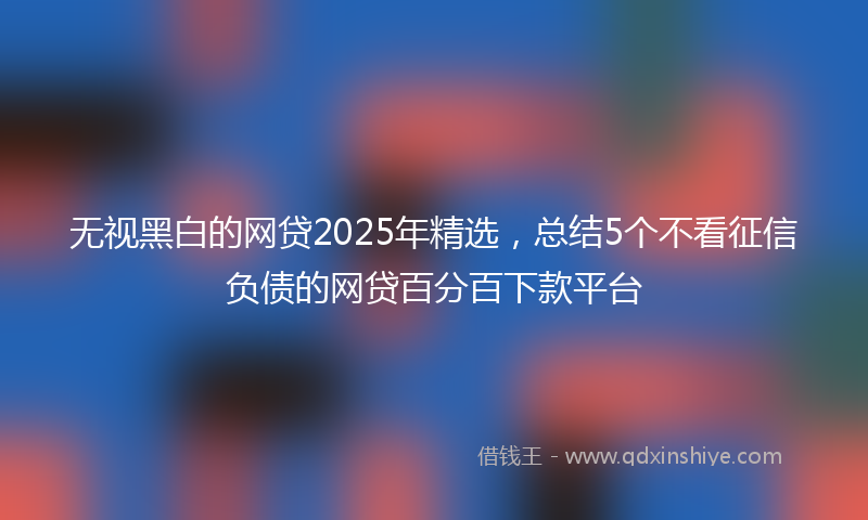 无视黑白的网贷2025年精选，总结5个不看征信负债的网贷百分百下款平台