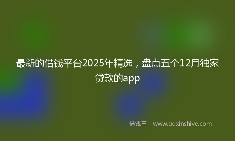 最新的借钱平台2025年精选，盘点五个12月独家贷款的app