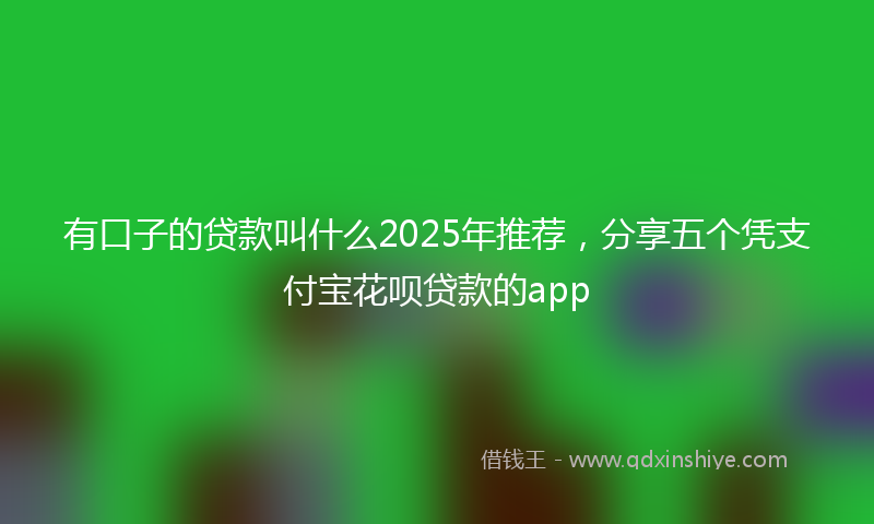 有口子的贷款叫什么2025年推荐，分享五个凭支付宝花呗贷款的app