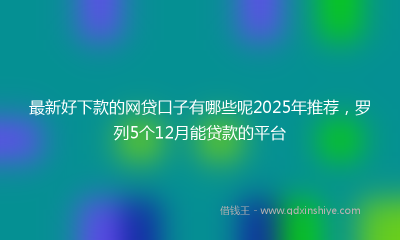 最新好下款的网贷口子有哪些呢2025年推荐，罗列5个12月能贷款的平台
