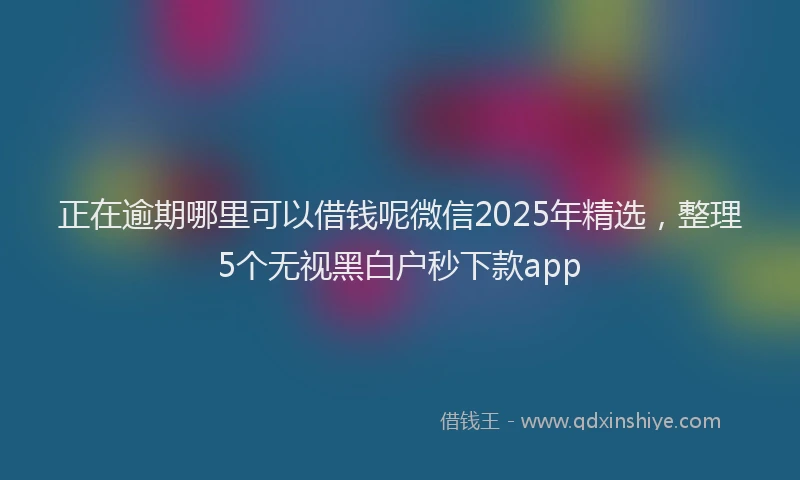 正在逾期哪里可以借钱呢微信2025年精选，整理5个无视黑白户秒下款app