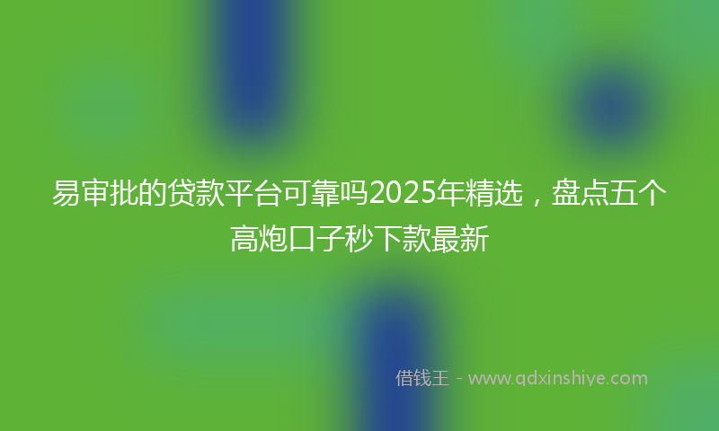易审批的贷款平台可靠吗2025年精选，盘点五个高炮口子秒下款最新