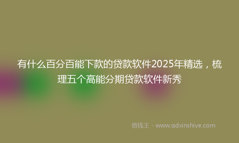 有什么百分百能下款的贷款软件2025年精选，梳理五个高能分期贷款软件新秀