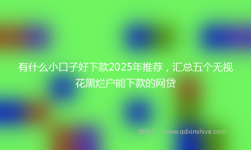 有什么小口子好下款2025年推荐，汇总五个无视花黑烂户能下款的网贷
