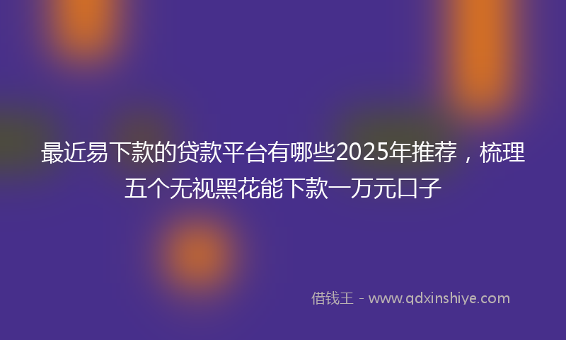 最近易下款的贷款平台有哪些2025年推荐，梳理五个无视黑花能下款一万元口子