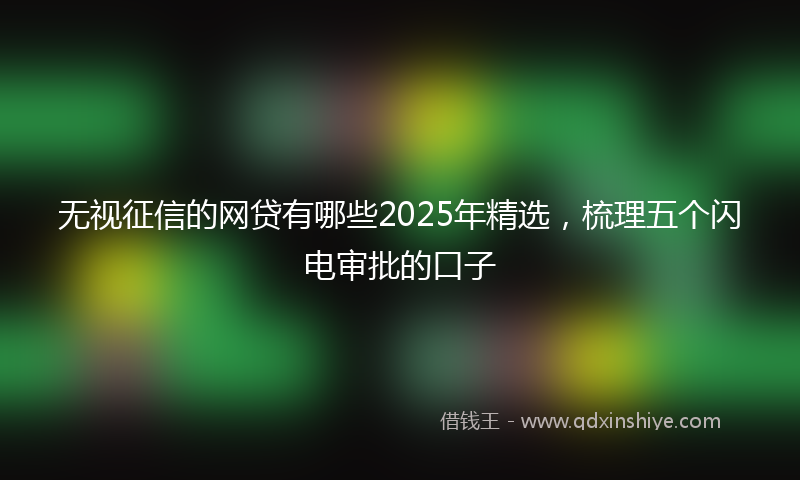 无视征信的网贷有哪些2025年精选，梳理五个闪电审批的口子
