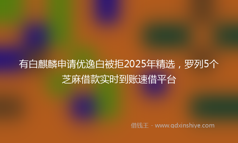 有白麒麟申请优逸白被拒2025年精选，罗列5个芝麻借款实时到账速借平台