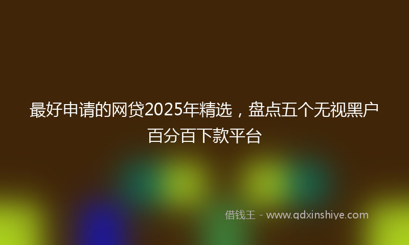 最好申请的网贷2025年精选，盘点五个无视黑户百分百下款平台