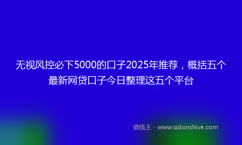 无视风控必下5000的口子2025年推荐，概括五个最新网贷口子今日整理这五个平台
