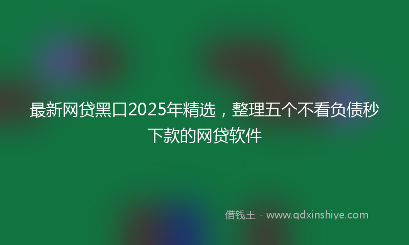最新网贷黑口2025年精选，整理五个不看负债秒下款的网贷软件