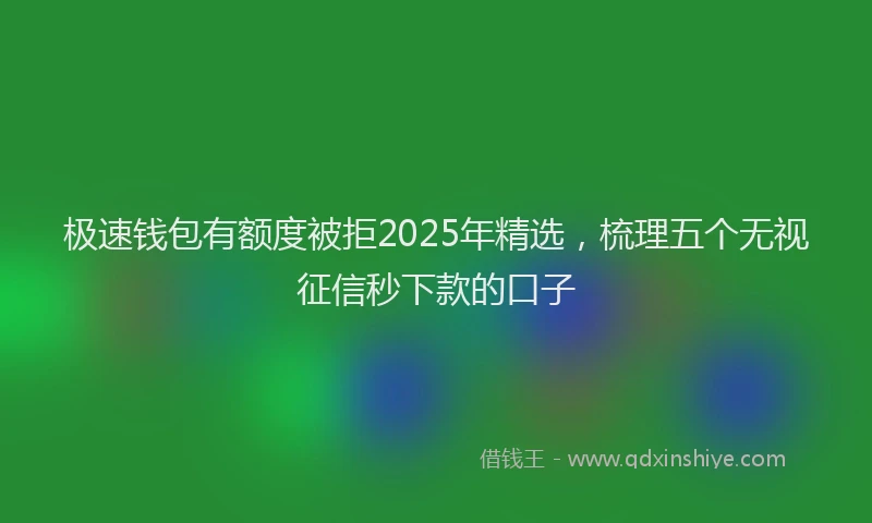 极速钱包有额度被拒2025年精选，梳理五个无视征信秒下款的口子