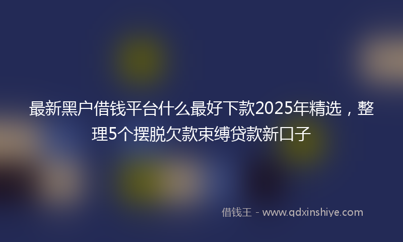 最新黑户借钱平台什么最好下款2025年精选，整理5个摆脱欠款束缚贷款新口子