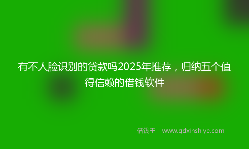 有不人脸识别的贷款吗2025年推荐，归纳五个值得信赖的借钱软件