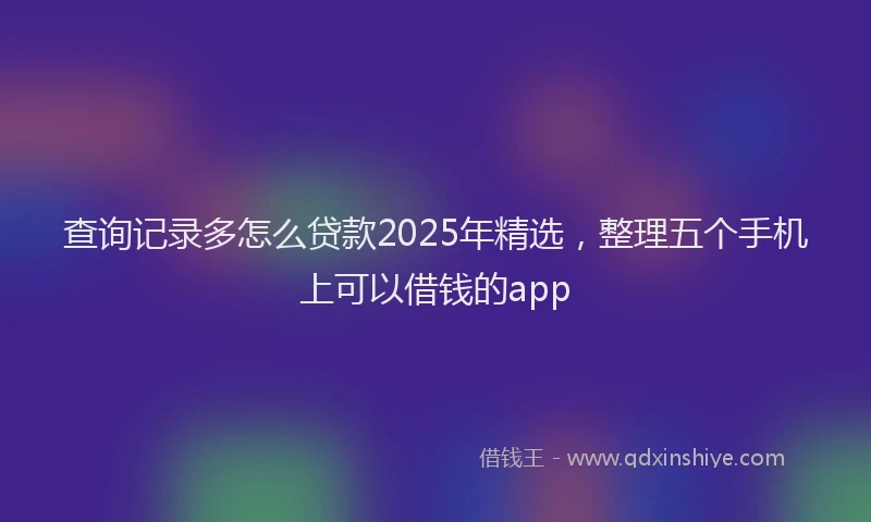 查询记录多怎么贷款2025年精选，整理五个手机上可以借钱的app