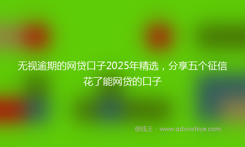 无视逾期的网贷口子2025年精选，分享五个征信花了能网贷的口子