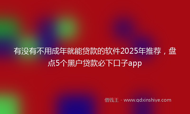 有没有不用成年就能贷款的软件2025年推荐，盘点5个黑户贷款必下口子app