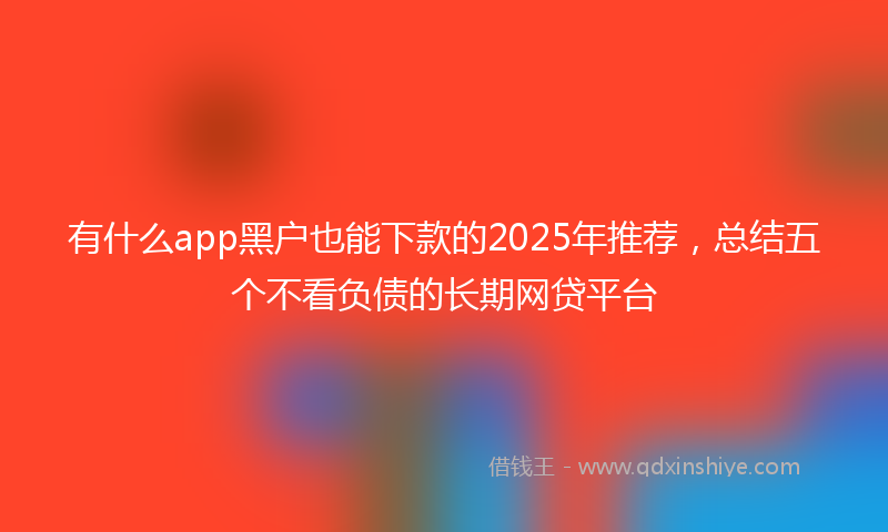有什么app黑户也能下款的2025年推荐，总结五个不看负债的长期网贷平台