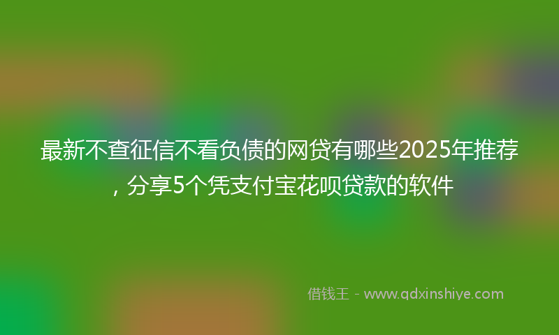 最新不查征信不看负债的网贷有哪些2025年推荐，分享5个凭支付宝花呗贷款的软件