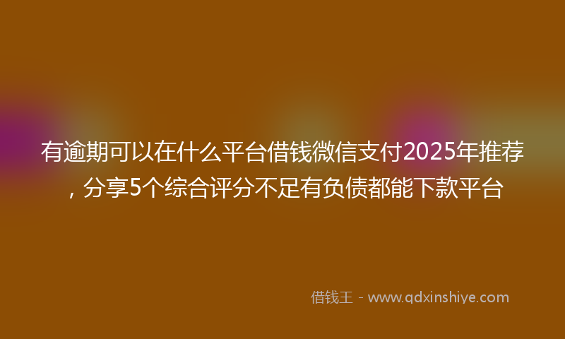 有逾期可以在什么平台借钱微信支付2025年推荐，分享5个综合评分不足有负债都能下款平台