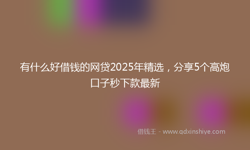 有什么好借钱的网贷2025年精选，分享5个高炮口子秒下款最新