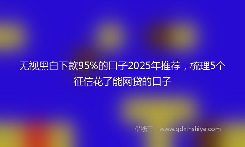 无视黑白下款95%的口子2025年推荐，梳理5个征信花了能网贷的口子