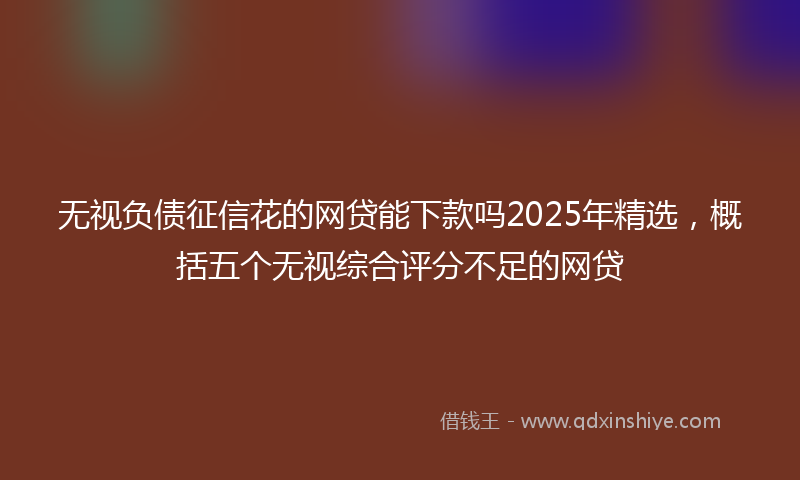 无视负债征信花的网贷能下款吗2025年精选，概括五个无视综合评分不足的网贷