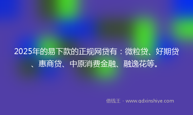 2025年的易下款的正规网贷有：微粒贷、好期贷、惠商贷、中原消费金融、融逸花等。