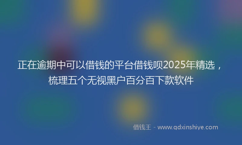 正在逾期中可以借钱的平台借钱呗2025年精选，梳理五个无视黑户百分百下款软件