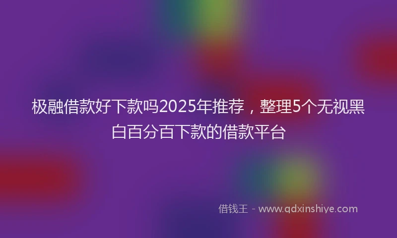 极融借款好下款吗2025年推荐，整理5个无视黑白百分百下款的借款平台