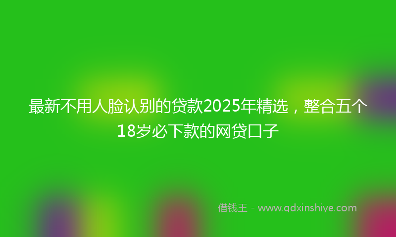 最新不用人脸认别的贷款2025年精选，整合五个18岁必下款的网贷口子