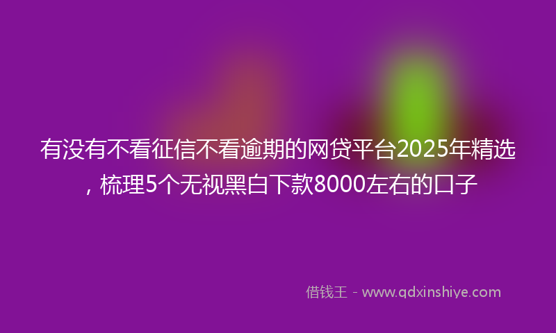 有没有不看征信不看逾期的网贷平台2025年精选，梳理5个无视黑白下款8000左右的口子
