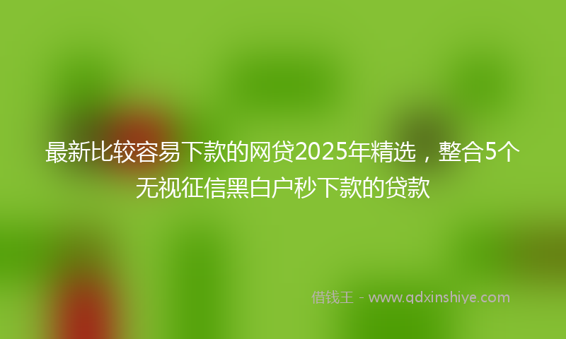 最新比较容易下款的网贷2025年精选，整合5个无视征信黑白户秒下款的贷款
