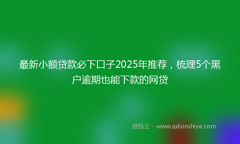 最新小额贷款必下口子2025年推荐，梳理5个黑户逾期也能下款的网贷