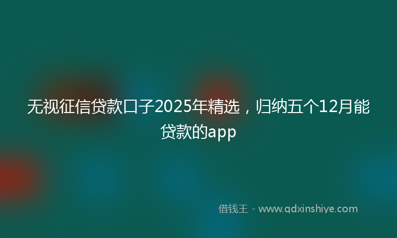 无视征信贷款口子2025年精选，归纳五个12月能贷款的app