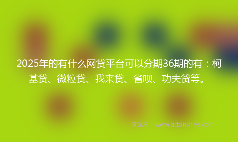 2025年的有什么网贷平台可以分期36期的有：柯基贷、微粒贷、我来贷、省呗、功夫贷等。