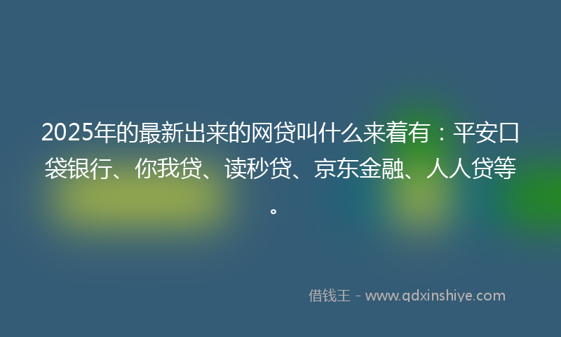 2025年的最新出来的网贷叫什么来着有：平安口袋银行、你我贷、读秒贷、京东金融、人人贷等。